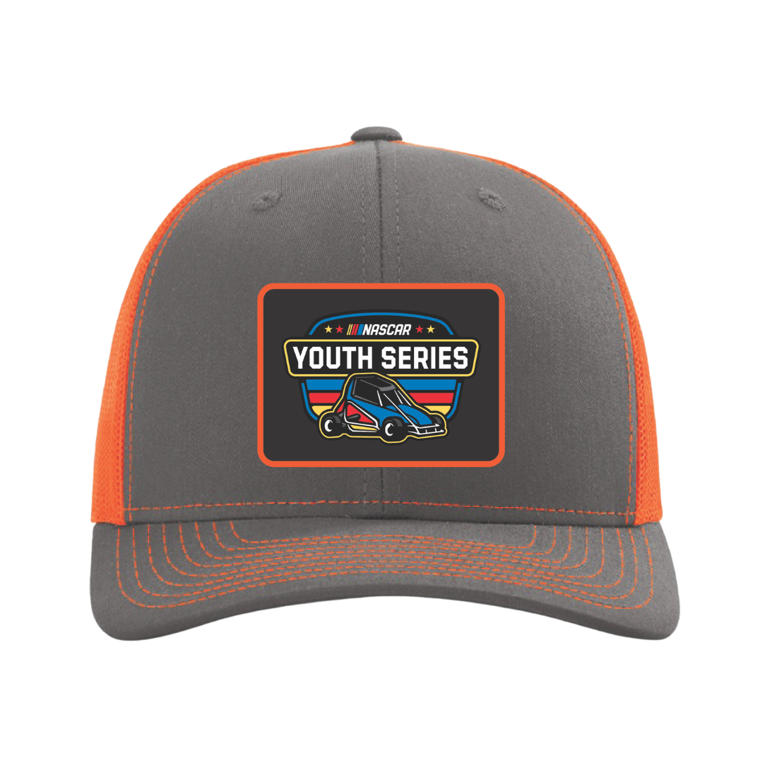 NASCAR Youth Patch Hat - Charcoal/Neon Orange