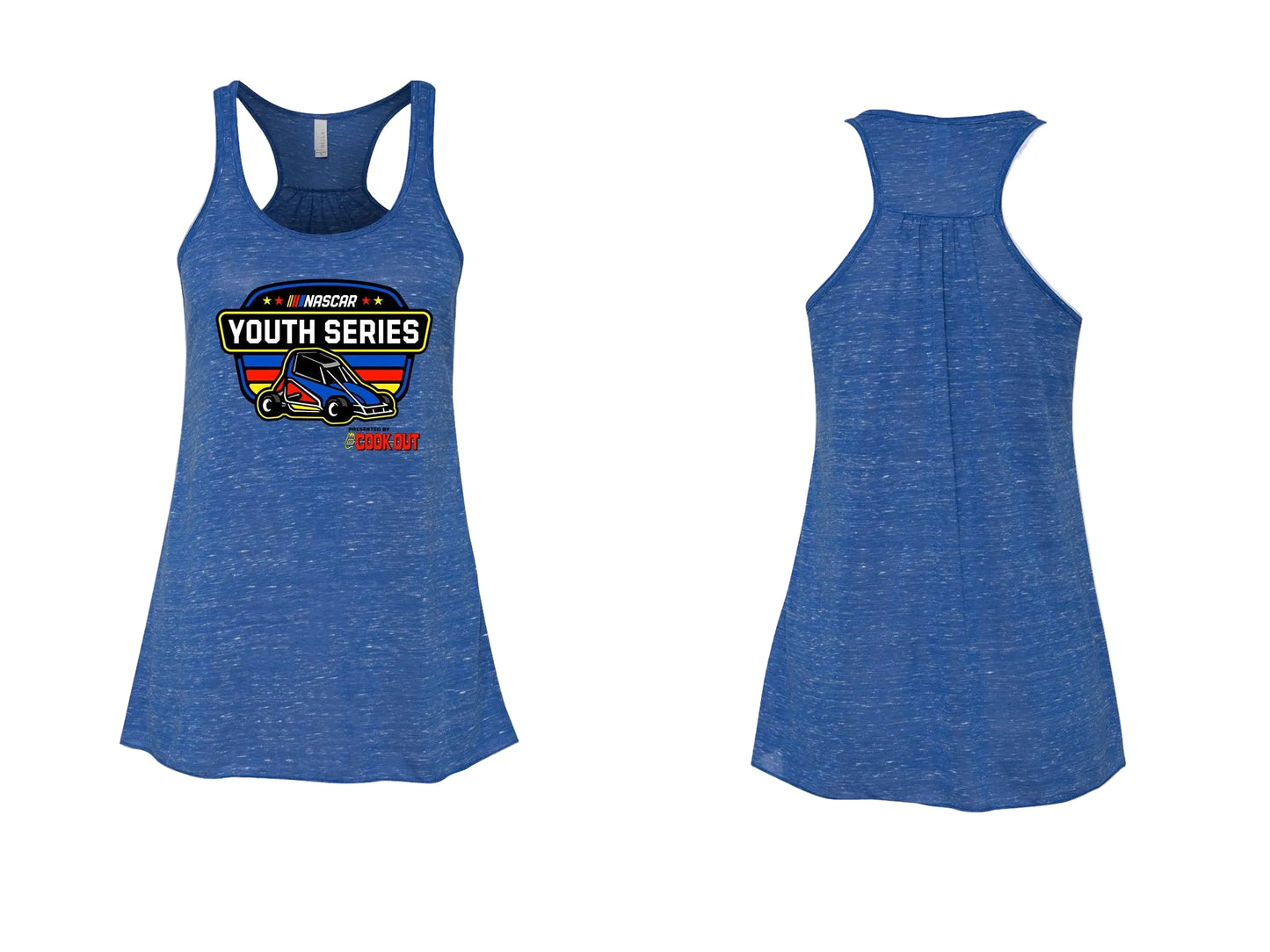 NASCAR Youth Shield - Royal Marble Women's Racerback Tank