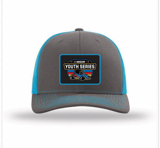 NASCAR Youth Patch Hat - Charcoal/Neon Blue