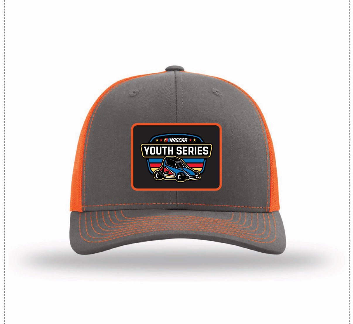 NASCAR Youth Patch Hat - Charcoal/Neon Orange