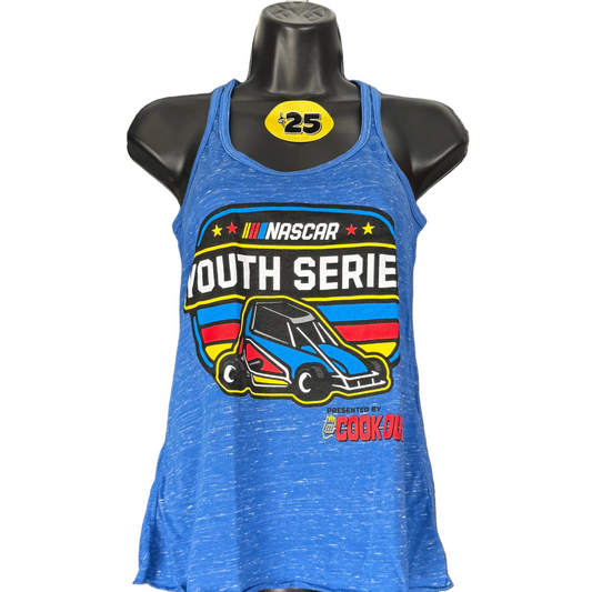 NASCAR Youth Shield - Royal Marble Women's Racerback Tank