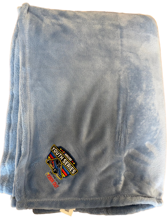 NASCAR Youth Solid Plush Bed Blanket - Light Blue