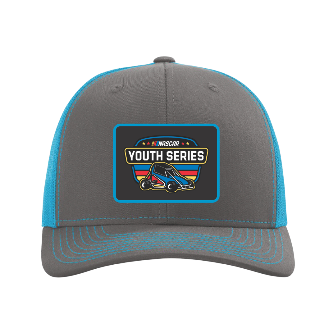 NASCAR Youth Patch Hat - Charcoal/Neon Blue