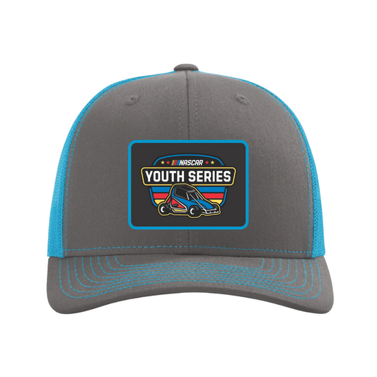 NASCAR Youth Patch Hat - Charcoal/Neon Blue