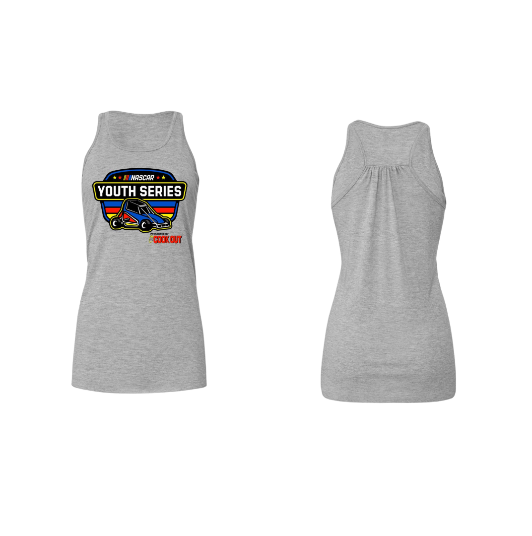 NASCAR Youth Shield - Athletic Heather Women's Racerback Tank
